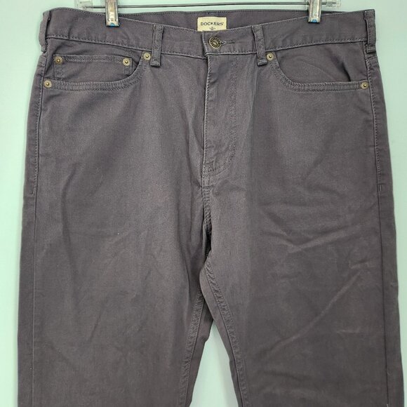 Dockers Straight Fit Pants Gray Stretch Casual Comfortable Mens 34x34‎ EUC - Picture 6 of 13